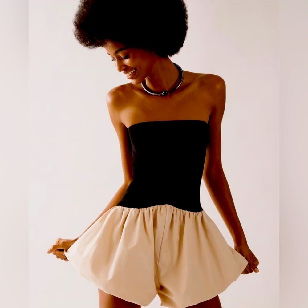 Maeve Two-Tone High Waist Shorts